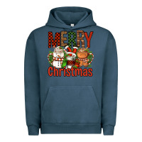 Pigment Midnight Navy Merry Christmas Coffee Cups Urban Hoodie - FaDigitalArtStudio