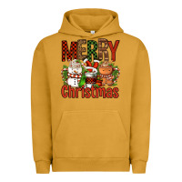 Pigment Peanut Butter Merry Christmas Coffee Cups Urban Hoodie - FaDigitalArtStudio
