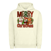 Pigment Pistachio Merry Christmas Coffee Cups Urban Hoodie - FaDigitalArtStudio