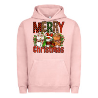 Pigment Salmon Merry Christmas Coffee Cups Urban Hoodie - FaDigitalArtStudio