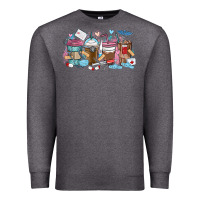 Charcoal Heather nurse elements coffee cups Premium Sweatshirt - MaliasSmallBusiness