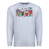 Heather Grey nurse elements coffee cups Premium Sweatshirt - MaliasSmallBusiness
