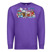 Purple nurse elements coffee cups Premium Sweatshirt - MaliasSmallBusiness