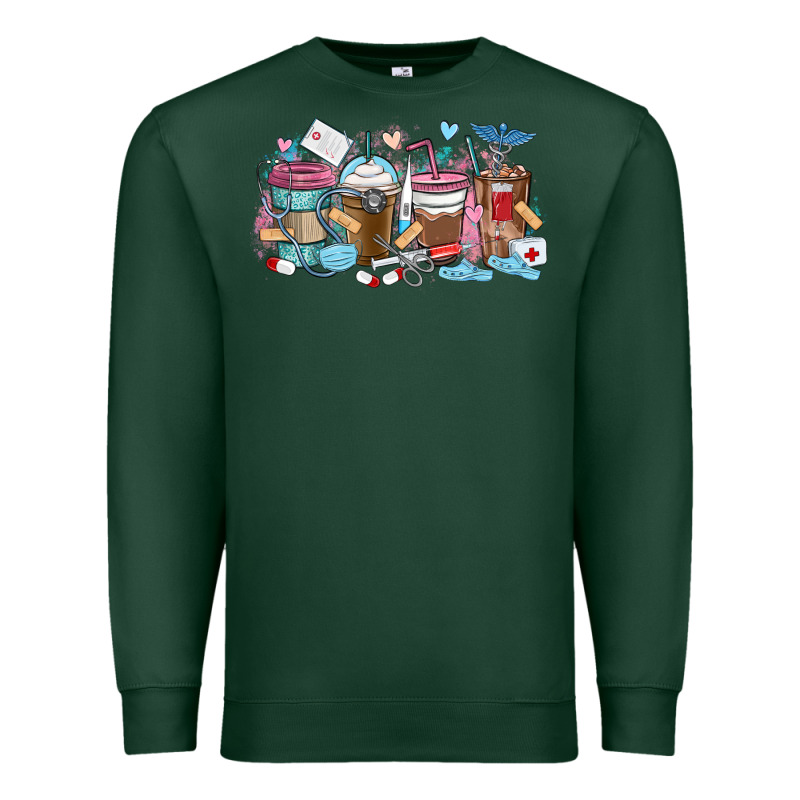 Nurse Elements Coffee Cups Premium Sweatshirt by MaliasSmallBusiness | Teevron