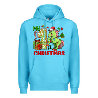 Ocean Blue my first christmas unicorn Premium Hoodie - FaDigitalArtStudio