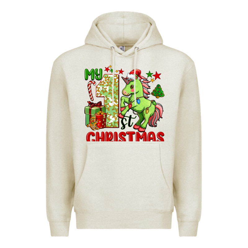 My First Christmas Unicorn Premium Hoodie by FaDigitalArtStudio | Teevron