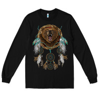 Black bear  native dreamcatcher Long Sleeve Tee - BarkalooDesign