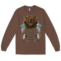 Chestnut bear  native dreamcatcher Long Sleeve Tee - BarkalooDesign