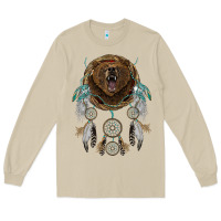 Mushroom bear  native dreamcatcher Long Sleeve Tee - BarkalooDesign