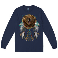 Navy bear  native dreamcatcher Long Sleeve Tee - BarkalooDesign