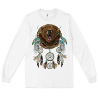 White bear  native dreamcatcher Long Sleeve Tee - BarkalooDesign