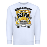 White worlds greatest school bus driver Premium Sweatshirt - MaliasSmallBusiness