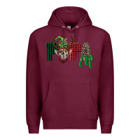 Burgundy papa elf skull Premium Hoodie - FaDigitalArtStudio