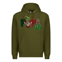 Army Green papa elf skull Premium Hoodie - FaDigitalArtStudio
