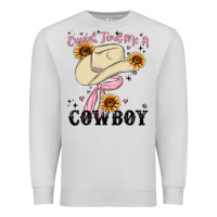 Dove Grey cupid find me a cowboy Premium Sweatshirt - MaliasSmallBusiness