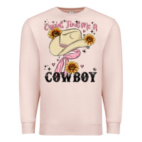 Pale Pink cupid find me a cowboy Premium Sweatshirt - MaliasSmallBusiness