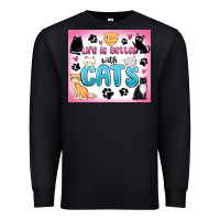 Black life is better with cats Premium Sweatshirt - MaliasSmallBusiness