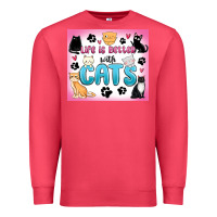 Cardinal life is better with cats Premium Sweatshirt - MaliasSmallBusiness