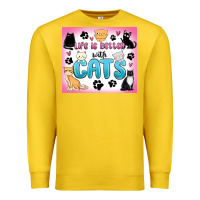 Lemon life is better with cats Premium Sweatshirt - MaliasSmallBusiness