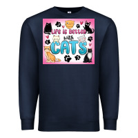 Navy life is better with cats Premium Sweatshirt - MaliasSmallBusiness