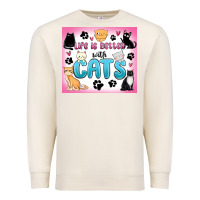 Sandshell life is better with cats Premium Sweatshirt - MaliasSmallBusiness