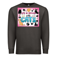 Smoke life is better with cats Premium Sweatshirt - MaliasSmallBusiness