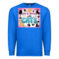 True Royal life is better with cats Premium Sweatshirt - MaliasSmallBusiness
