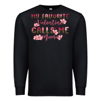Black my favorite valentine calls me mama Premium Sweatshirt - MaliasSmallBusiness