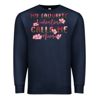 Navy my favorite valentine calls me mama Premium Sweatshirt - MaliasSmallBusiness