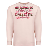 Pale Pink my favorite valentine calls me mama Premium Sweatshirt - MaliasSmallBusiness