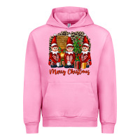 Fuchsia Pink Merry christmas elfs Urban Hoodie - FaDigitalArtStudio
