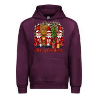 Mauve Wine Merry christmas elfs Urban Hoodie - FaDigitalArtStudio