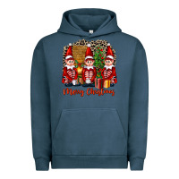 Pigment Midnight Navy Merry christmas elfs Urban Hoodie - FaDigitalArtStudio
