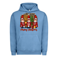 Pigment Pebble Blue Merry christmas elfs Urban Hoodie - FaDigitalArtStudio