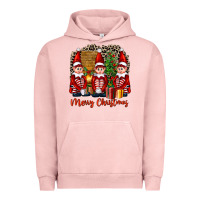 Pigment Salmon Merry christmas elfs Urban Hoodie - FaDigitalArtStudio