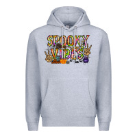 Heather Grey spooky vibes Premium Hoodie - RacoonDesign