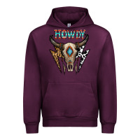 Mauve Wine howdy boho skull Urban Hoodie - CowhideDigitalArt