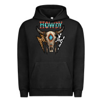 Pigment Black howdy boho skull Urban Hoodie - CowhideDigitalArt