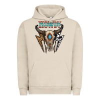 Pigment French Oak howdy boho skull Urban Hoodie - CowhideDigitalArt