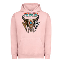 Pigment Salmon howdy boho skull Urban Hoodie - CowhideDigitalArt