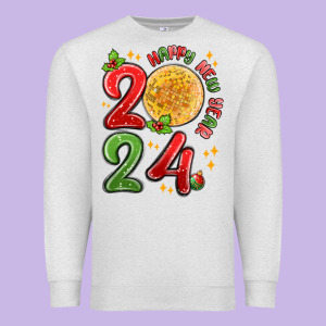 Happy New Year 2024 Premium Sweatshirt Designed By Maliassmallbusiness