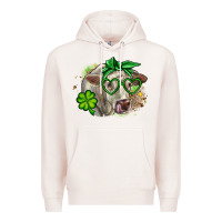 Pale Pink Charolais St. Patrick's Day Premium Hoodie - OliviaCreatesArt