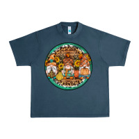 Midnight Navy fall gnomes round earrings 4 Urban Heavy Tee - Artiststas