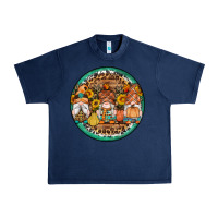 Navy fall gnomes round earrings 4 Urban Heavy Tee - Artiststas