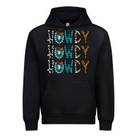 Black howdy howdy howdy Urban Hoodie - CowhideDigitalArt