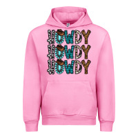Fuchsia Pink howdy howdy howdy Urban Hoodie - CowhideDigitalArt