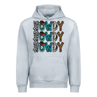 Heather Grey howdy howdy howdy Urban Hoodie - CowhideDigitalArt