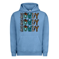 Pigment Pebble Blue howdy howdy howdy Urban Hoodie - CowhideDigitalArt