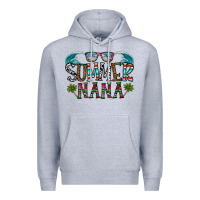 Heather Grey summer nana Premium Hoodie - CowhideDigitalArt