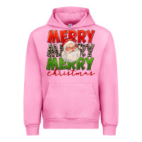 Fuchsia Pink Merry Christmas Santa Urban Hoodie - FaDigitalArtStudio